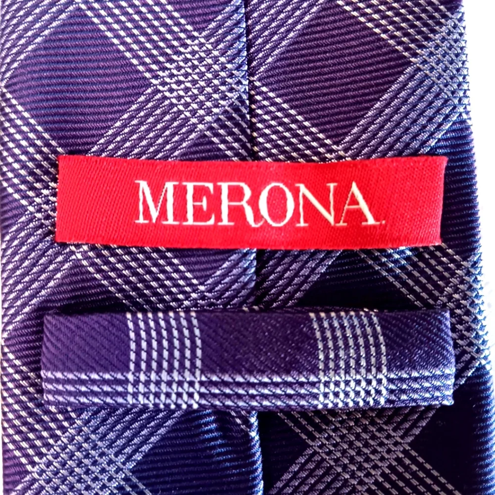Merona Silk Purple Men's Tie | EUC | Square Pattern